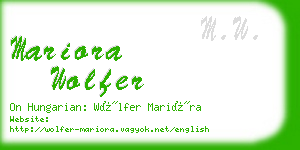 mariora wolfer business card